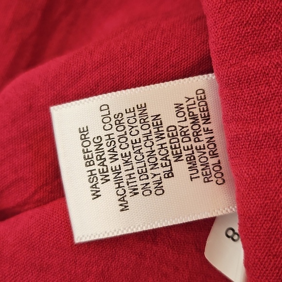 EMILY DANIELS Hot Pink Metallic Gold Poet Ruffle Sleeve Button Down Shirt - Picture 9 of 10